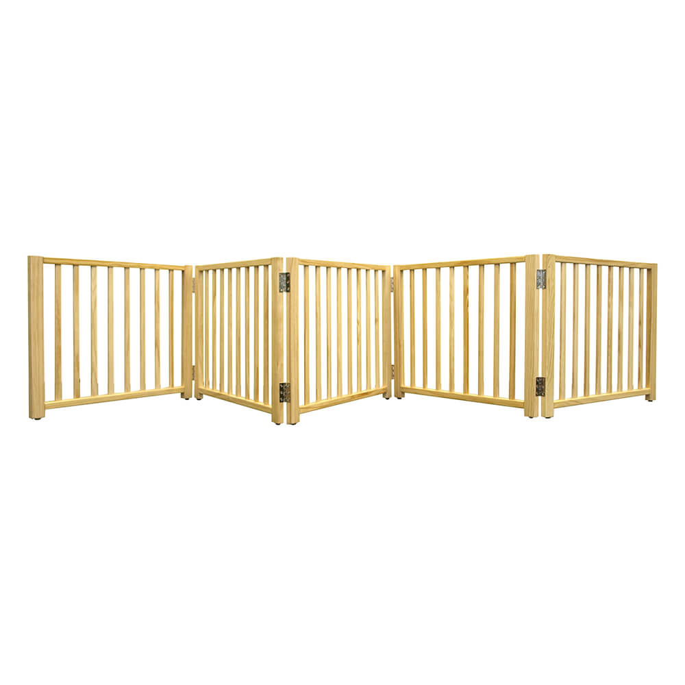 Four Paws Smart Design Folding Freestanding Gate 5 Panel Pet Street Mall