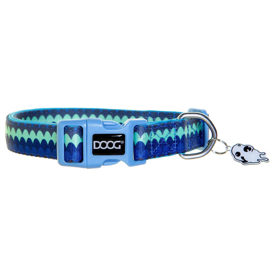 Neoprene Dog Collar Pluto Blue/Geometric