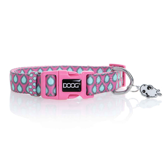 Neoprene Dog Collar Luna Pink/Blue