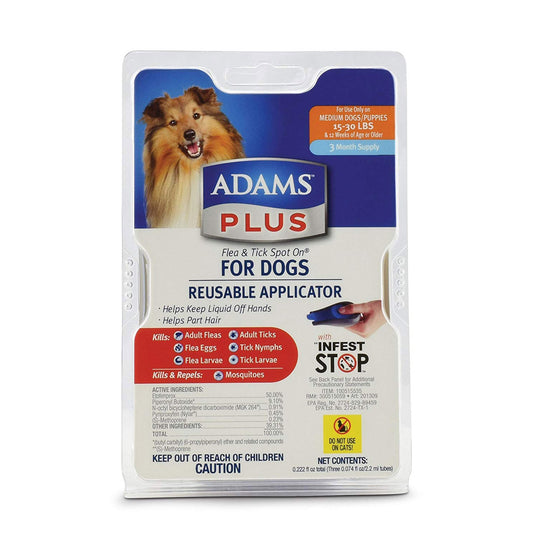 Adams Plus Flea and Tick Spot on Dog 3 Month Supply