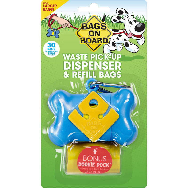 Load image into Gallery viewer, Bags on Board Waste Pick-Up Dispenser and Refill Bags with Dookie Dock 30 bags
