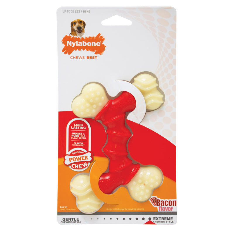 Load image into Gallery viewer, Nylabone Power Chew Double Bone Bacon Chew Toy
