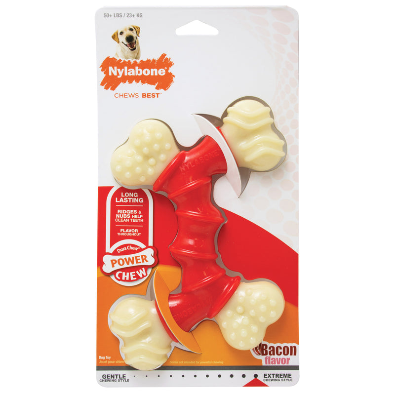 Load image into Gallery viewer, Nylabone Power Chew Double Bone Bacon Chew Toy
