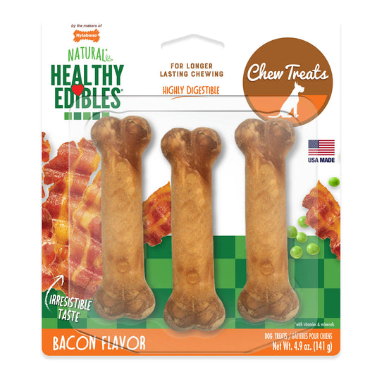 Nylabone Healthy Edibles Longer Lasting Bacon Treats Regular