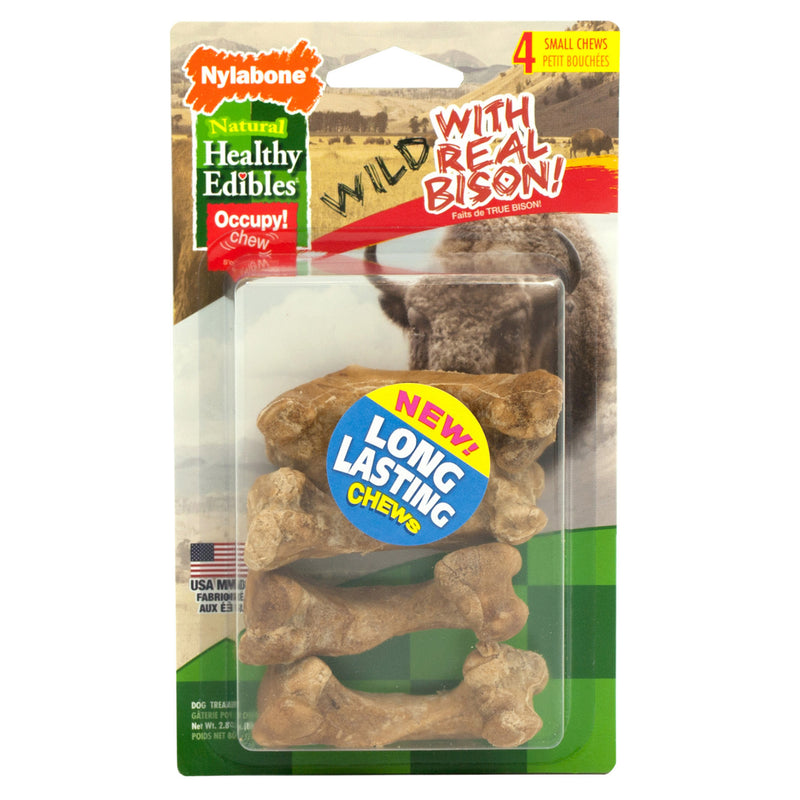Load image into Gallery viewer, Nylabone Healthy Edibles Wild Chew Treats Bison Small
