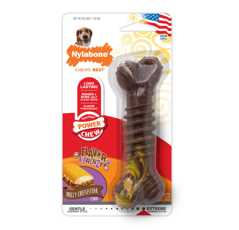 Load image into Gallery viewer, Nylabone Flavor Frenzy Power Chew Dog Toy Cheesesteak

