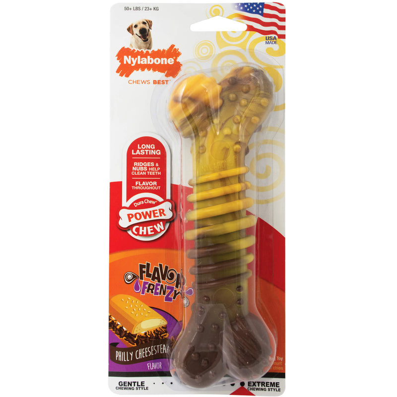 Load image into Gallery viewer, Nylabone Flavor Frenzy Power Chew Dog Toy Cheesesteak
