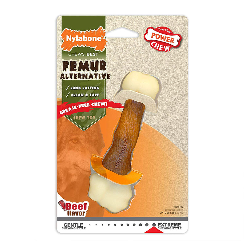 Load image into Gallery viewer, Nylabone Power Chew Femur Alternative Dog Chew Toy Beef
