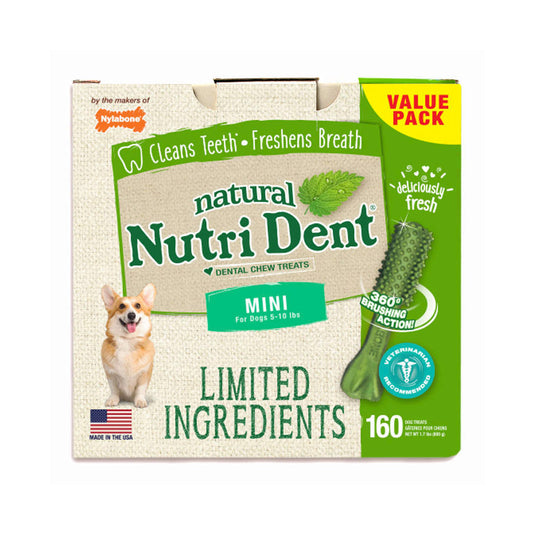 Nylabone Nutri Dent Limited Ingredient Dental Chews Fresh Breath Mini