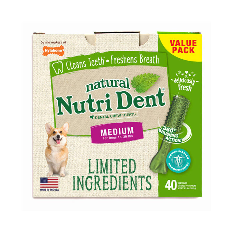 Load image into Gallery viewer, Nylabone Nutri Dent Limited Ingredient Dental Chews Fresh Breath Medium
