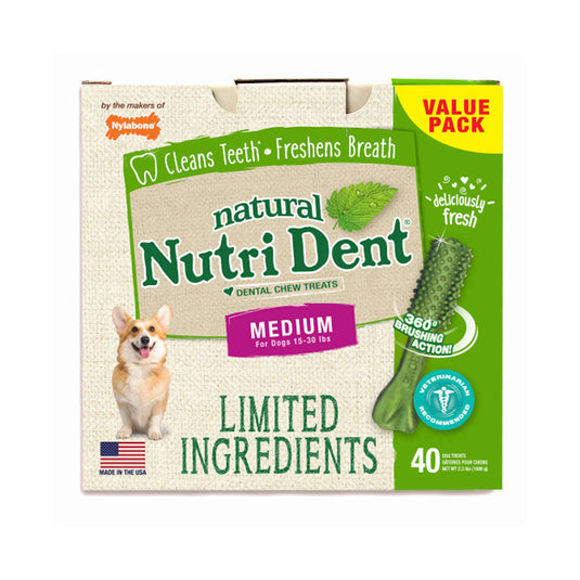 Nylabone Nutri Dent Limited Ingredient Dental Chews Fresh Breath Medium