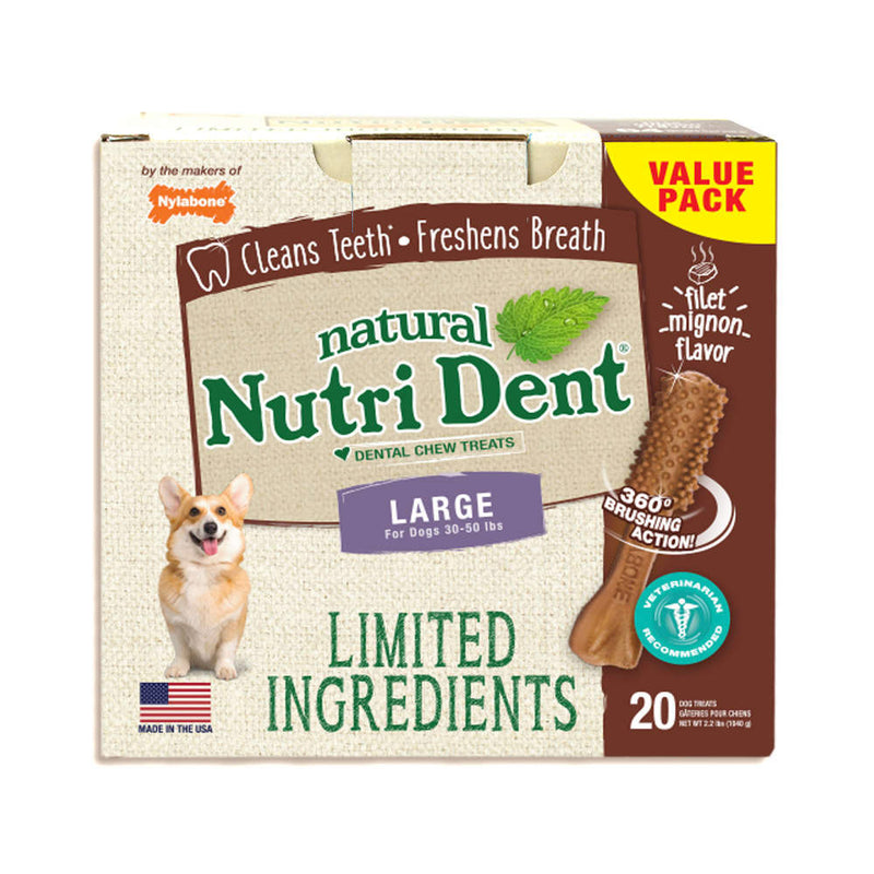 Load image into Gallery viewer, Nylabone Nutri Dent Limited Ingredient Dental Chews Filet Mignon Large
